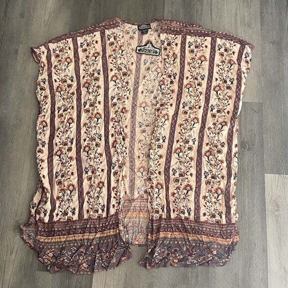 Angie Kimono Duster NEW Floral Boho Rayon Swim Coverup Vacation - Picture 4 of 9